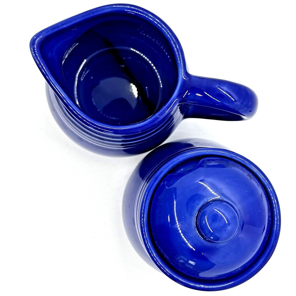 Test Rite International Cobalt Blue Stoneware Sugar & Creamer set - Picture 4 of 11